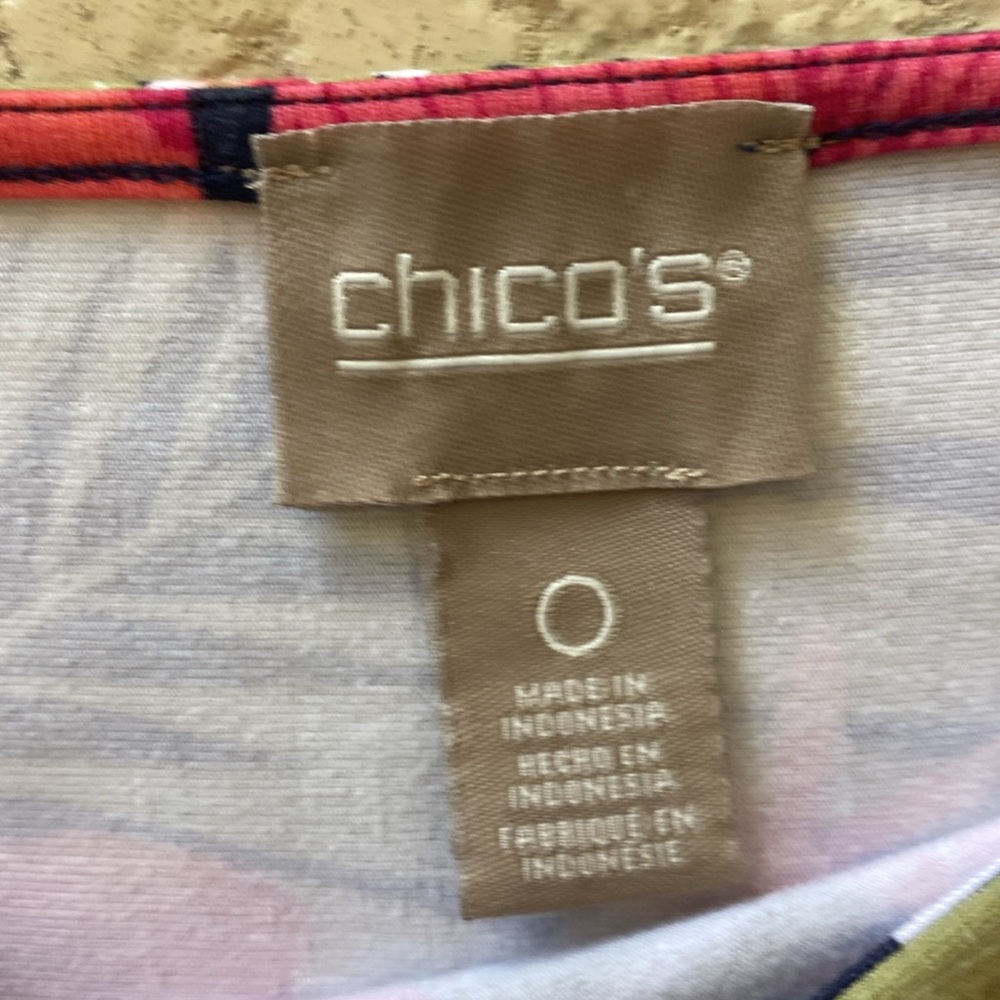 Chico’s Tropical Striped Sleeveless Dress size 0 = size 4 (fits a 6 nicely) - Picture 6 of 8